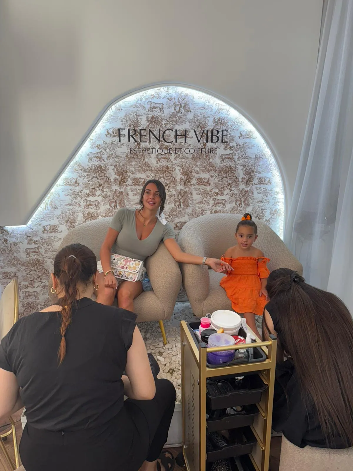 Hair salon area at French Vibe in Marrakech